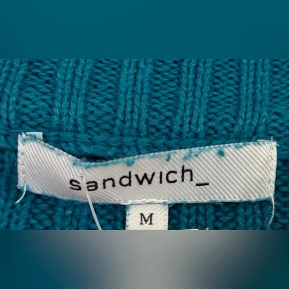 🔸Sandwich Teal Women's Crew Neck Sweater - Picture 5 of 6